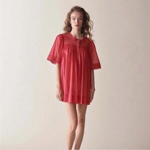 Doen Cadenza Nightgown Stargazer Lily Pink XS NWOT